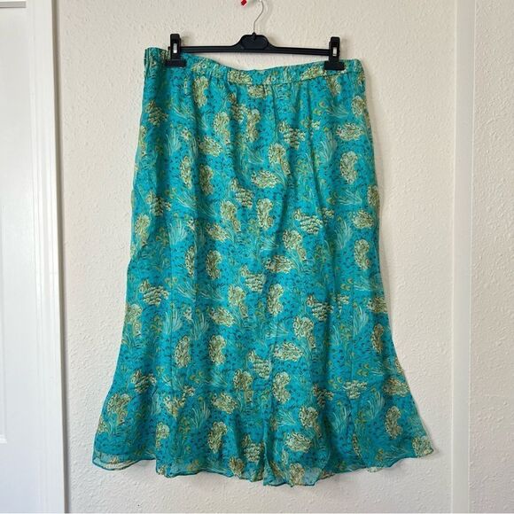 Terry Lewis Floral 100% Silk Top Skirt Set NEW Size 2X - Picture 9 of 11
